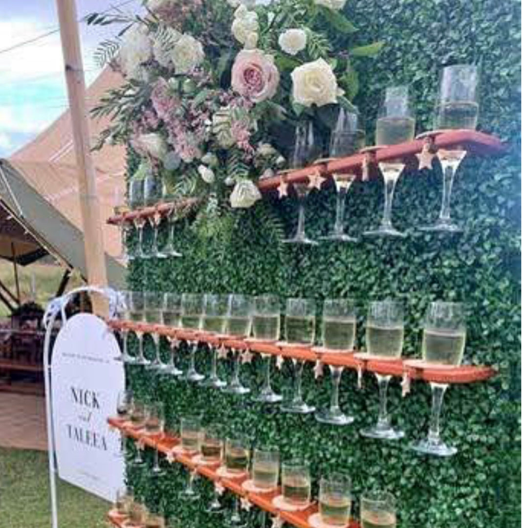 2m x 1.5m Greenery Champagne Wall