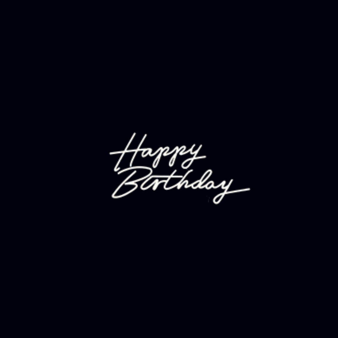 90cm Cool White Neon Sign – "Happy Birthday"