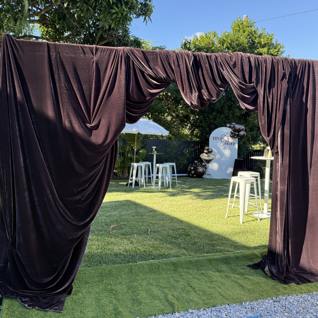 Chocolate Brown Velvet Drapery - (3 x 3M)
