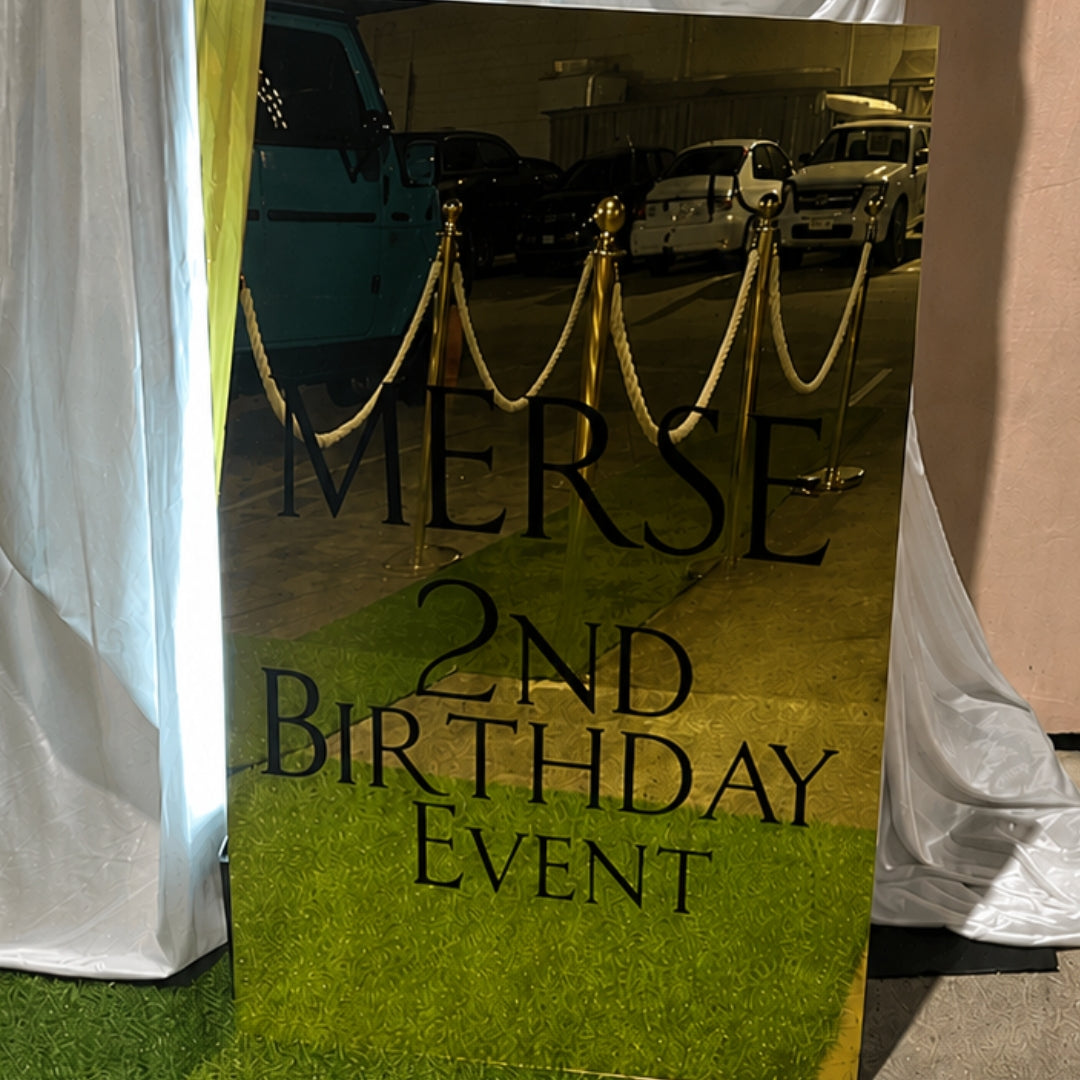 Gold Acrylic Mirrored Sign - A1