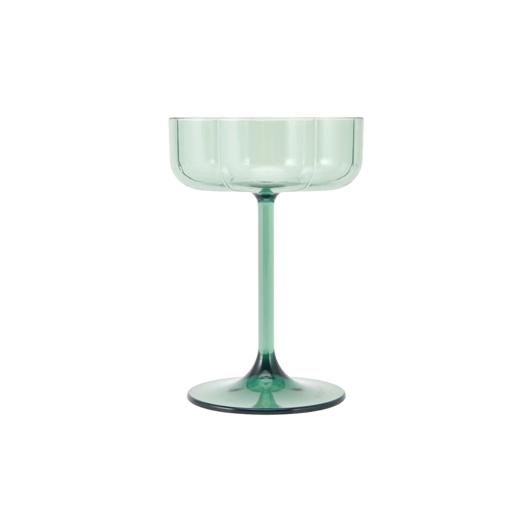 Green Acrylic Ripple Cocktail Glasses
