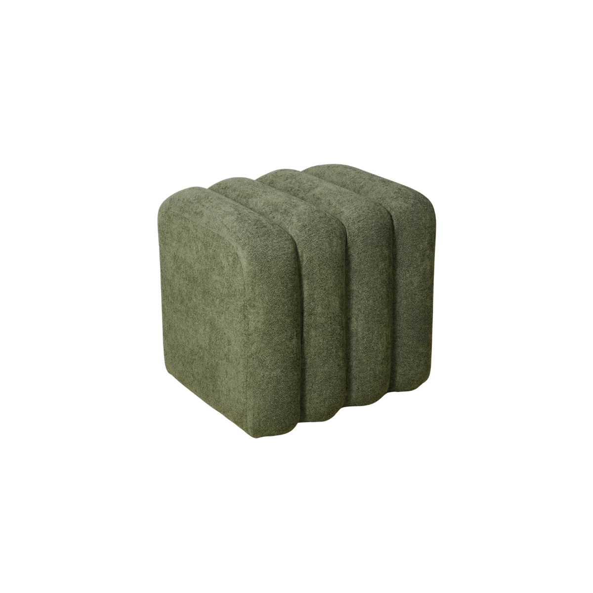Green Ribbed Ottoman