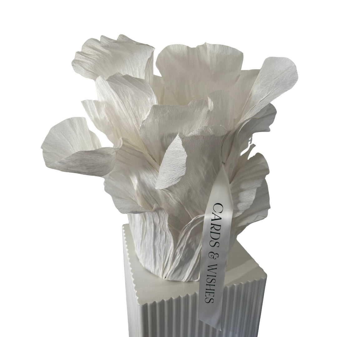 Double Tier Italian Crepe Paper Wishing Well – White