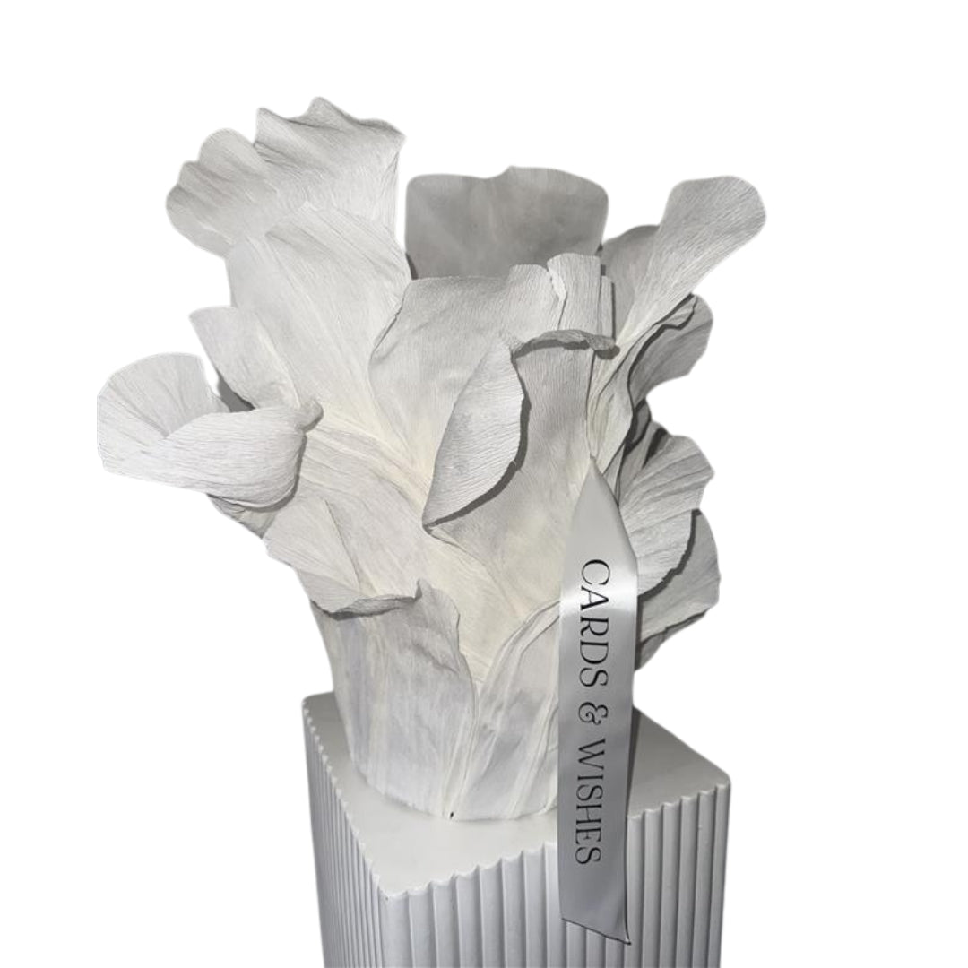 Double Tier Italian Crepe Paper Wishing Well – White