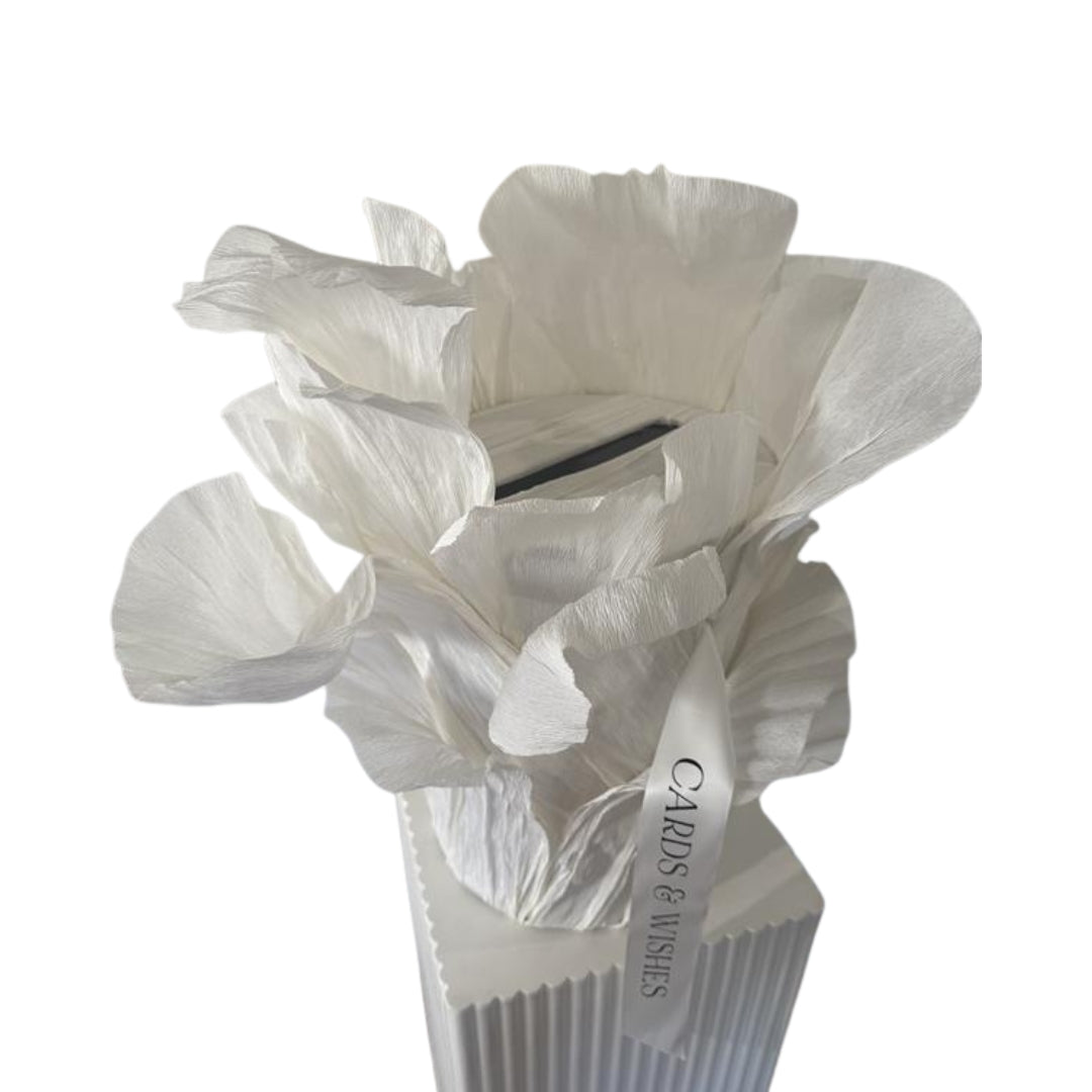 Double Tier Italian Crepe Paper Wishing Well – White