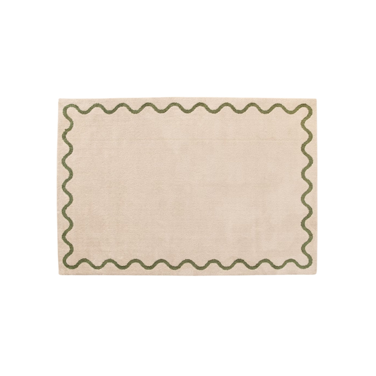 White Rug With Waved Detail - 2.3m x 1.6m