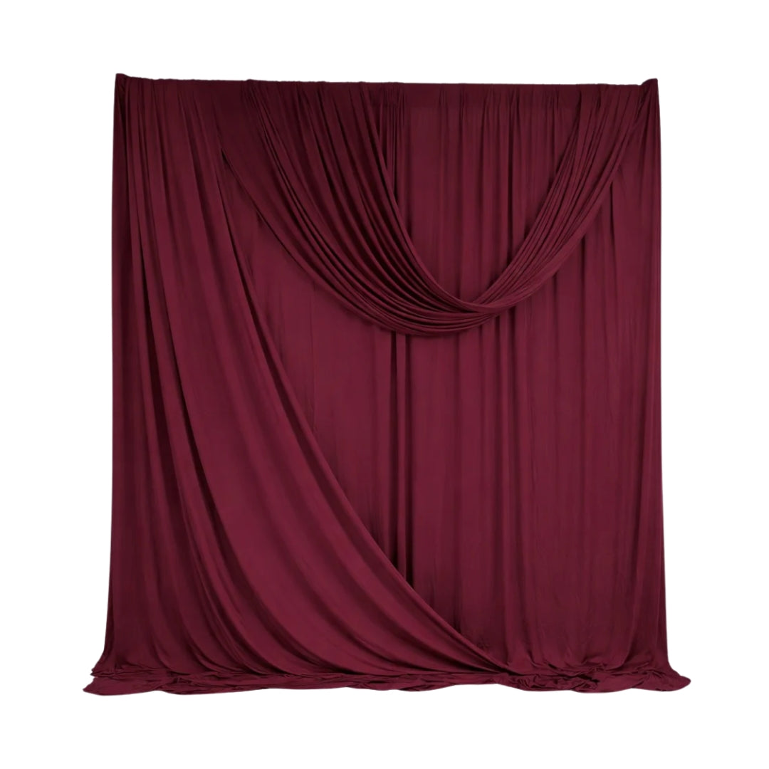 Lycra Drapery Backdrop – Burgundy / Wine (3 × 3m)