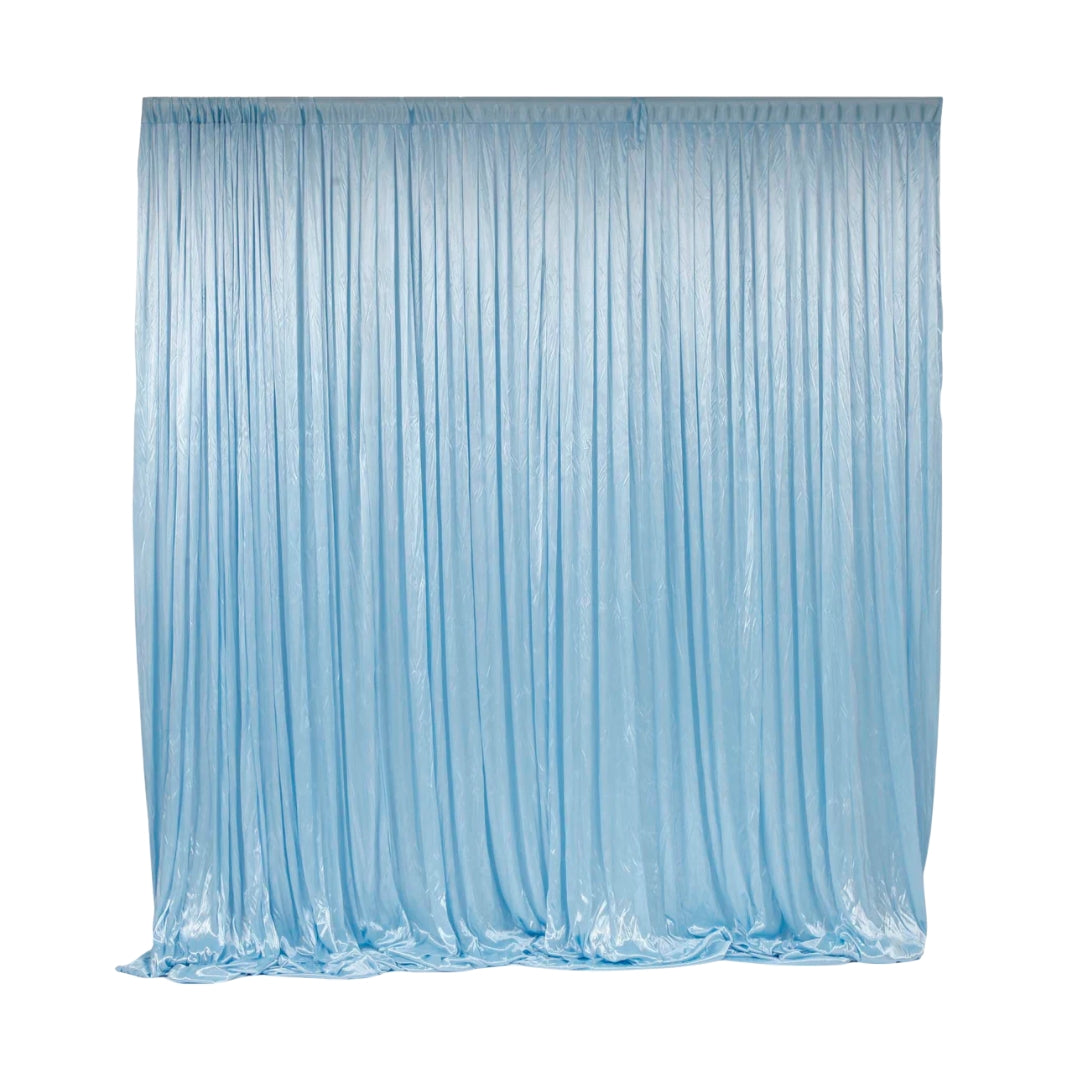 Silk Satin Drapery Backdrop – Light Blue (3 × 3m)