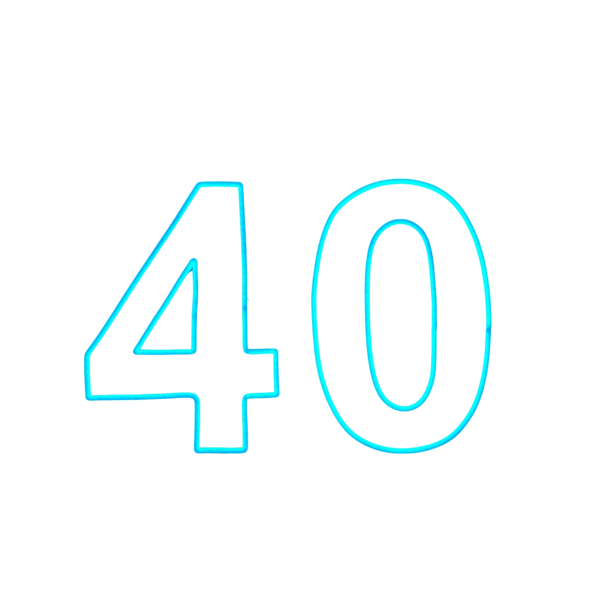 75cm X-Large "40" Full RGB Neon Sign