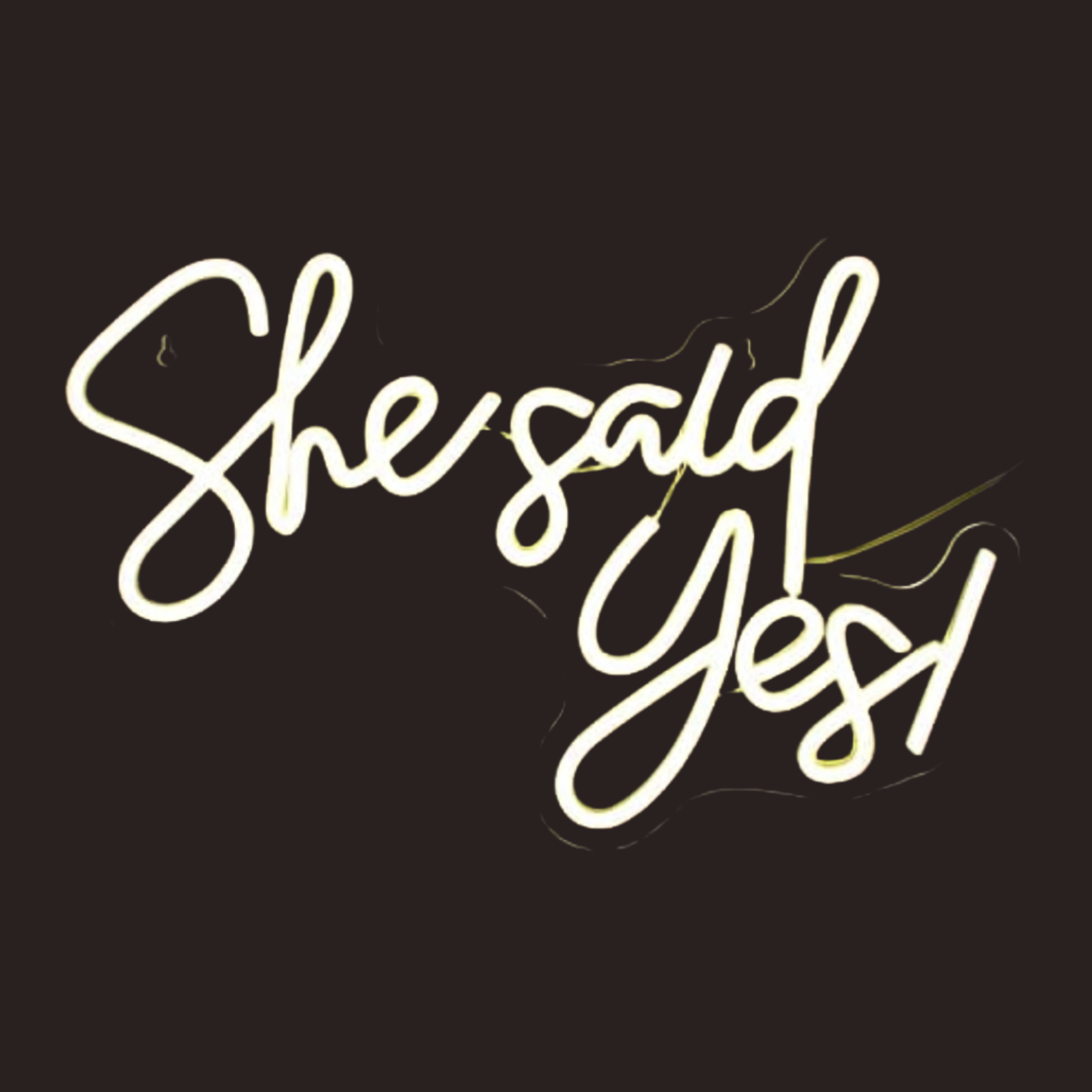 40cm Cool White Neon Sign - "She said Yes"