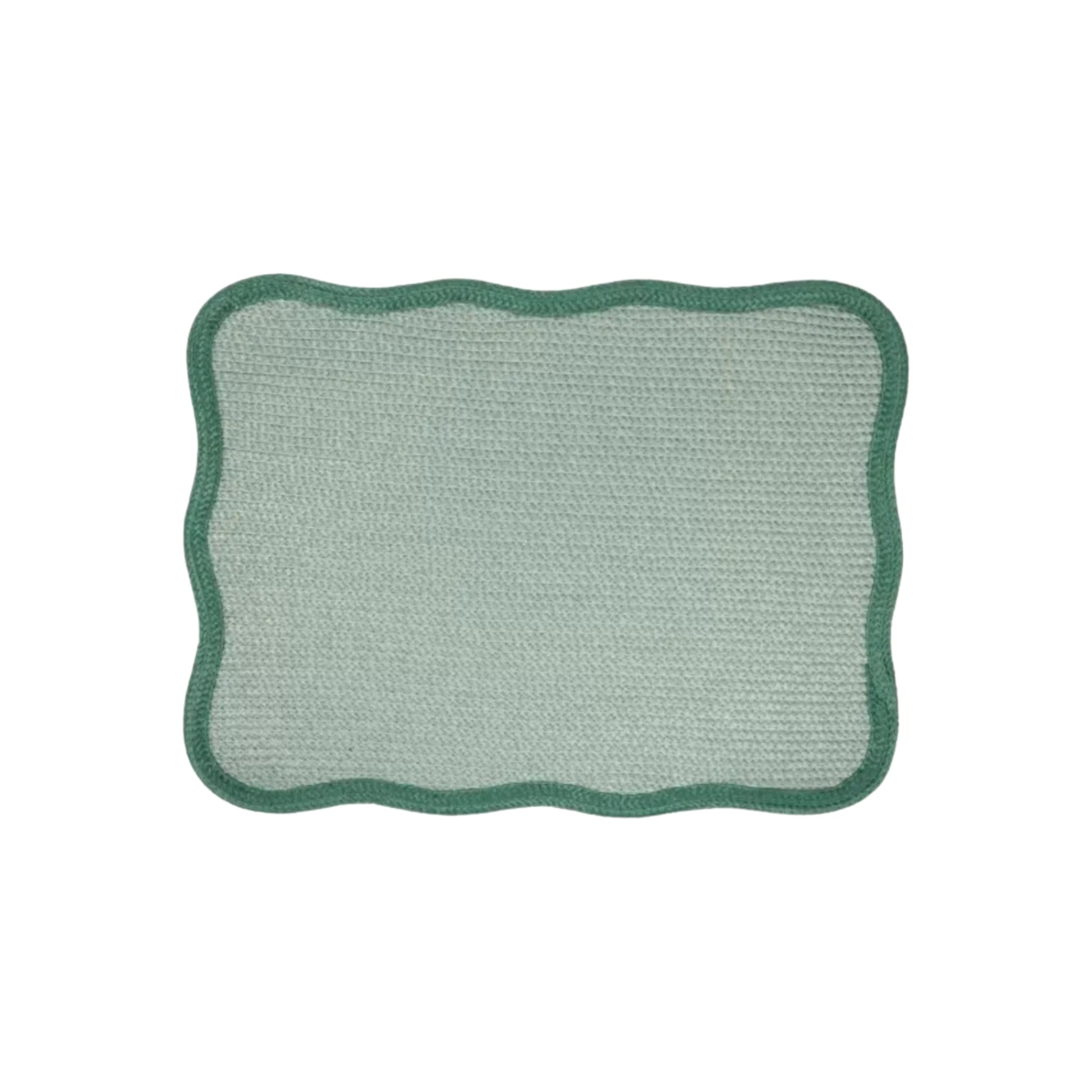 Rectangular Placemat - Waved Border - Emerald Green