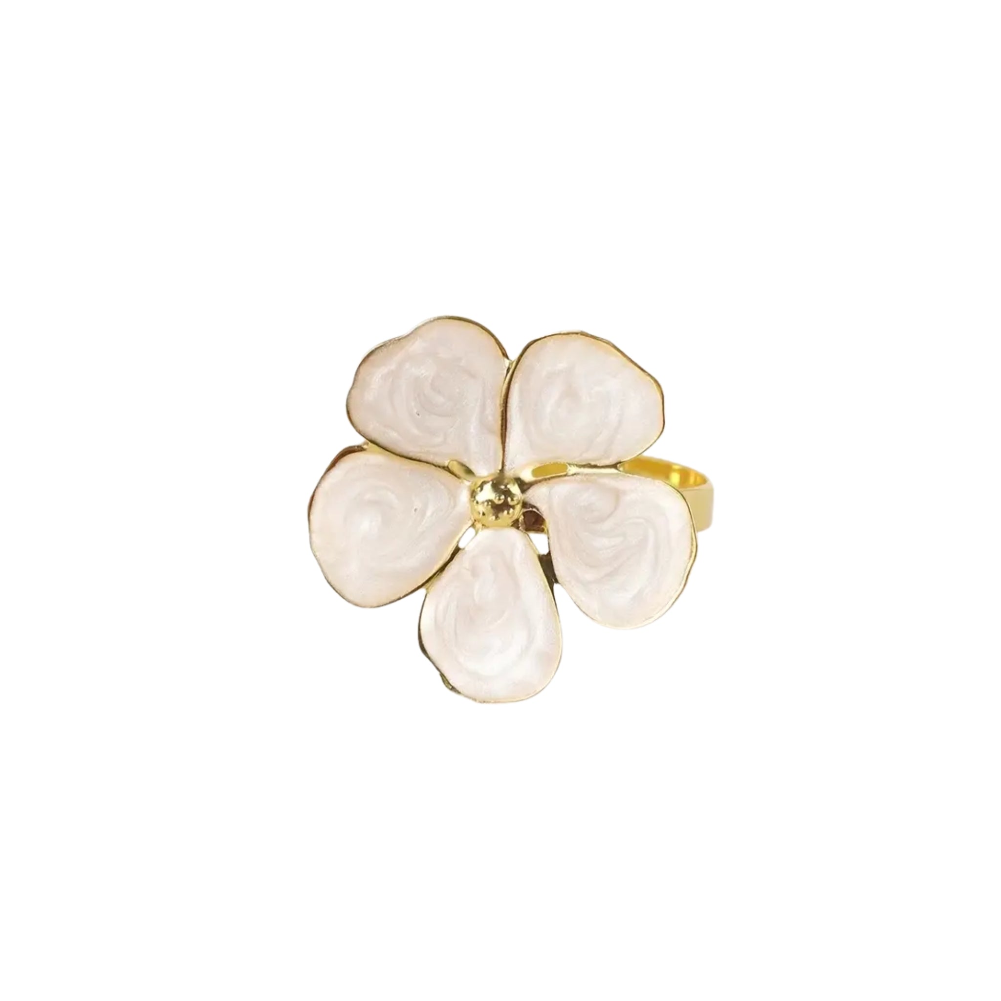 Napkin Ring - White Flower