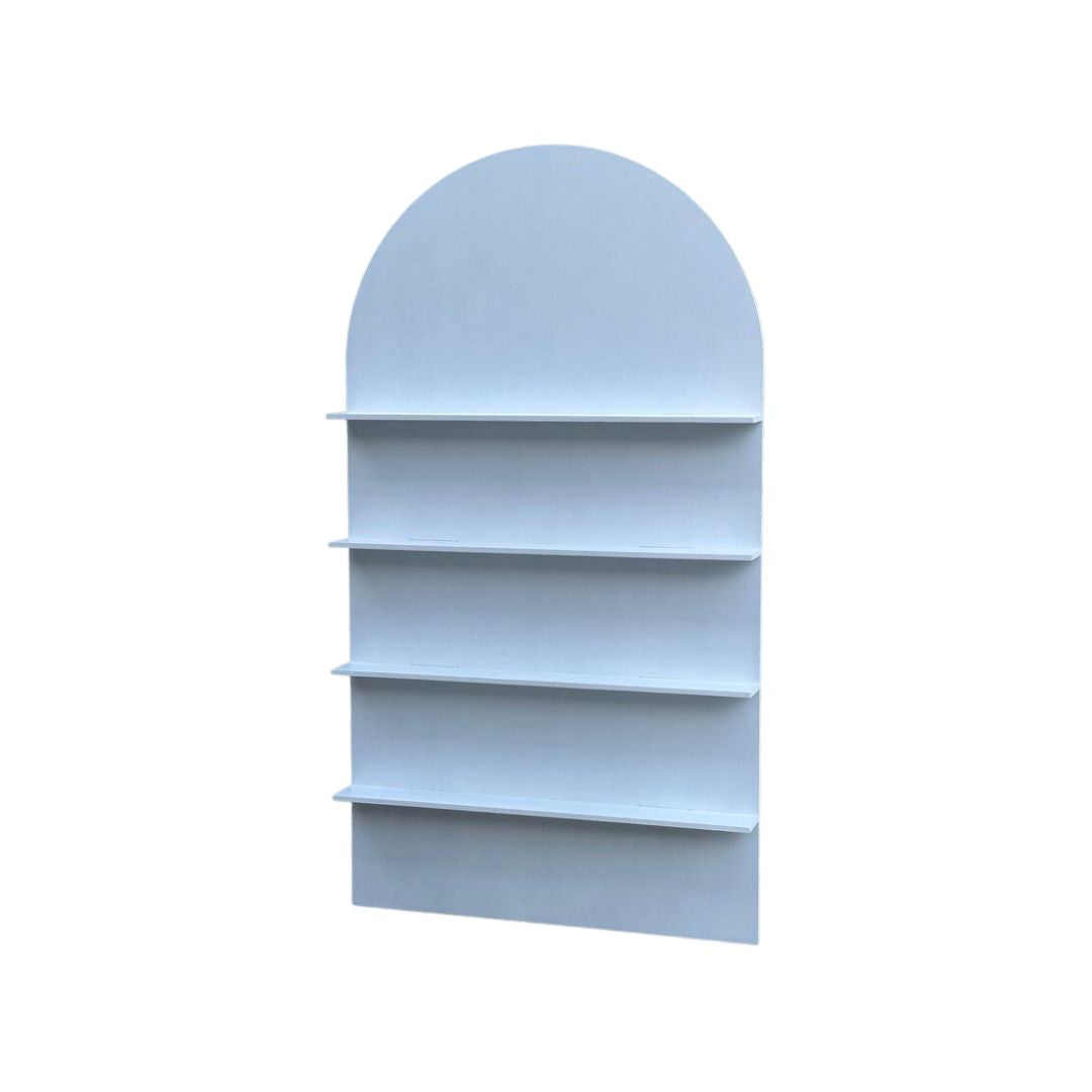 1.8m Favours Wall Backdrop – White - 4 Shelf