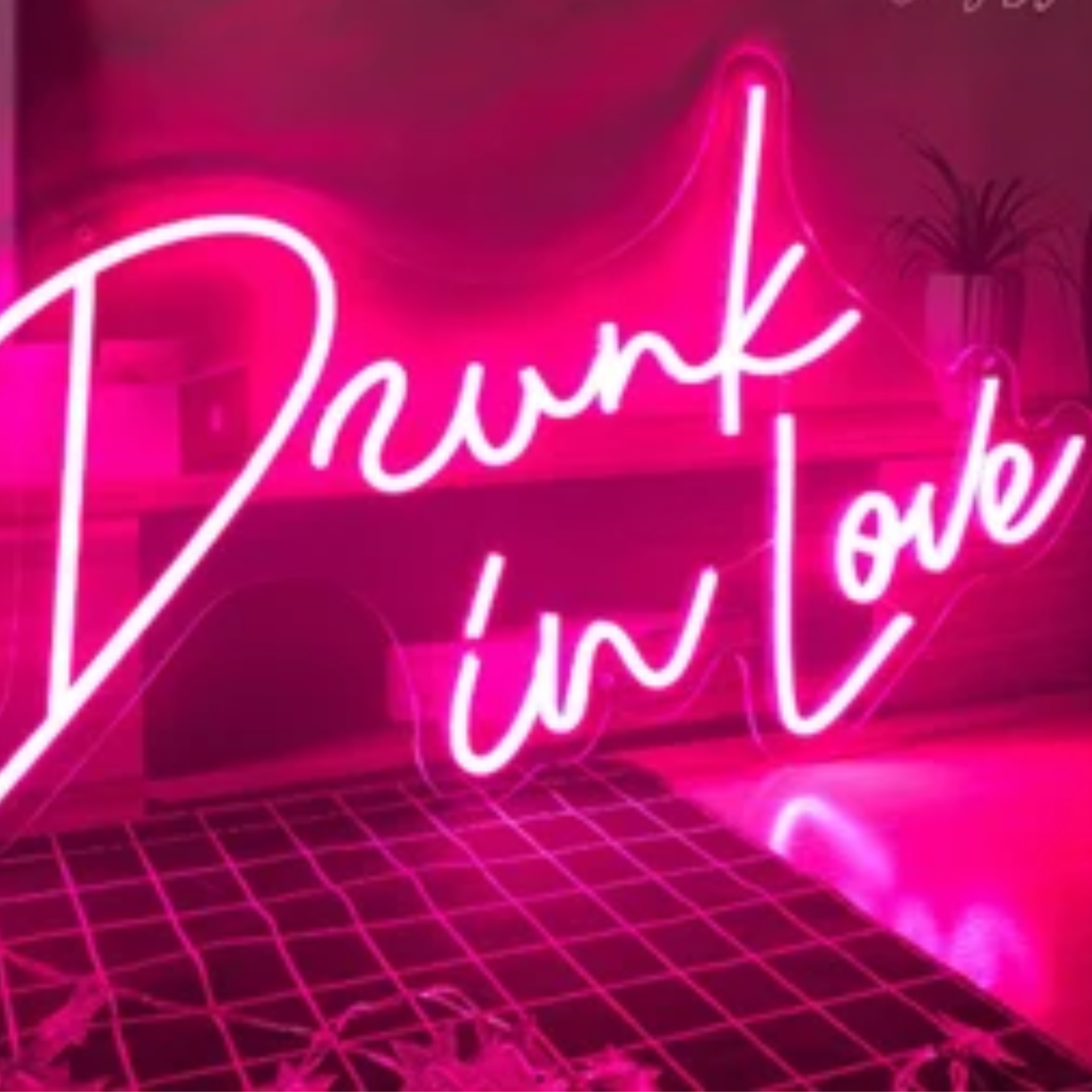 40cm Pink Neon Sign - "Drunk in Love"