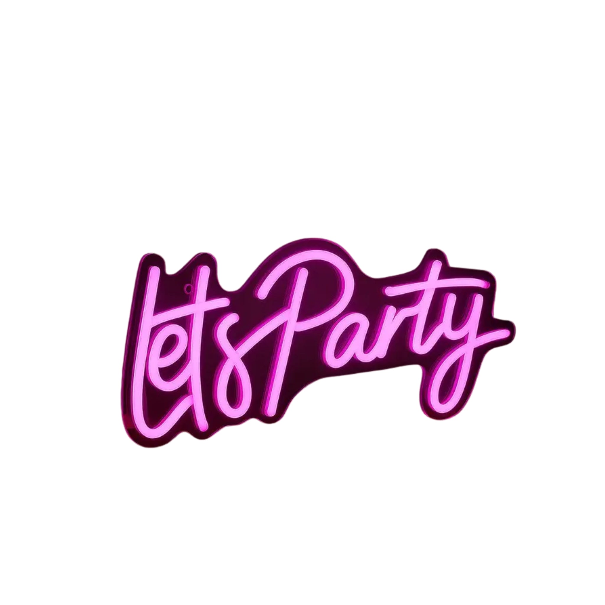 40cm Pink Neon Sign - "Let's Party"