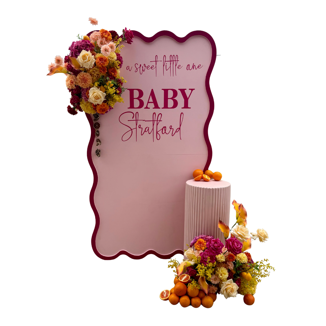 Waved Floral Arch Backdrop Package