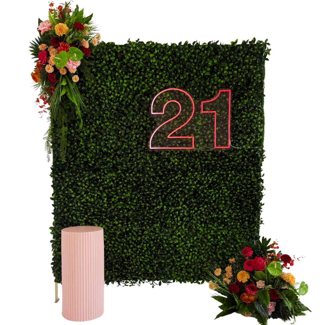 Luxe Greenery Wall Neon Backdrop Package