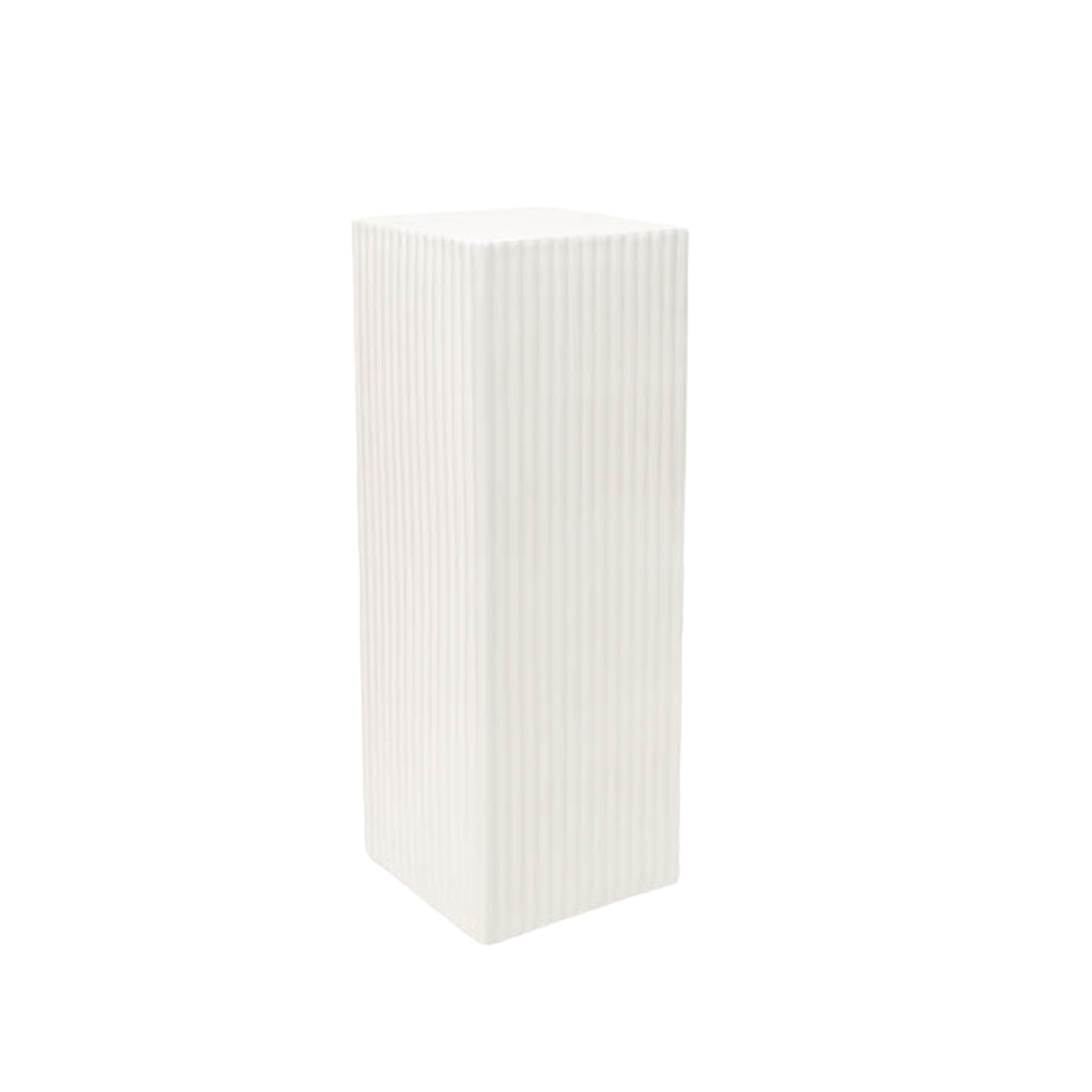 Rippled Limewash White Plinth - 80cm