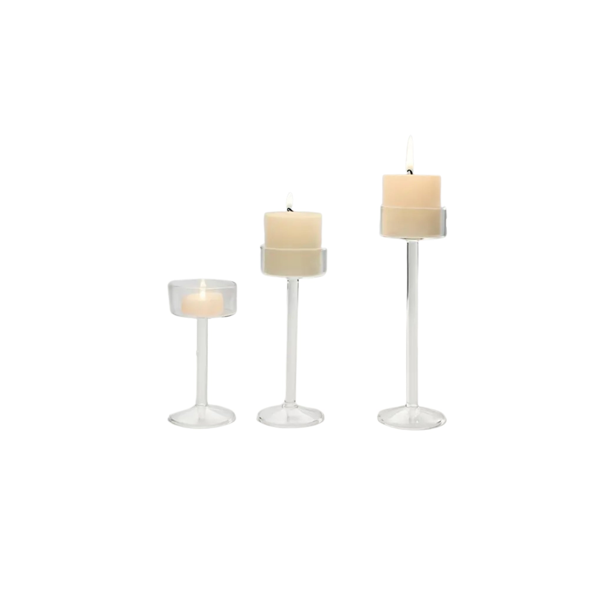Tealight Candlearberra - Glass - 10cm