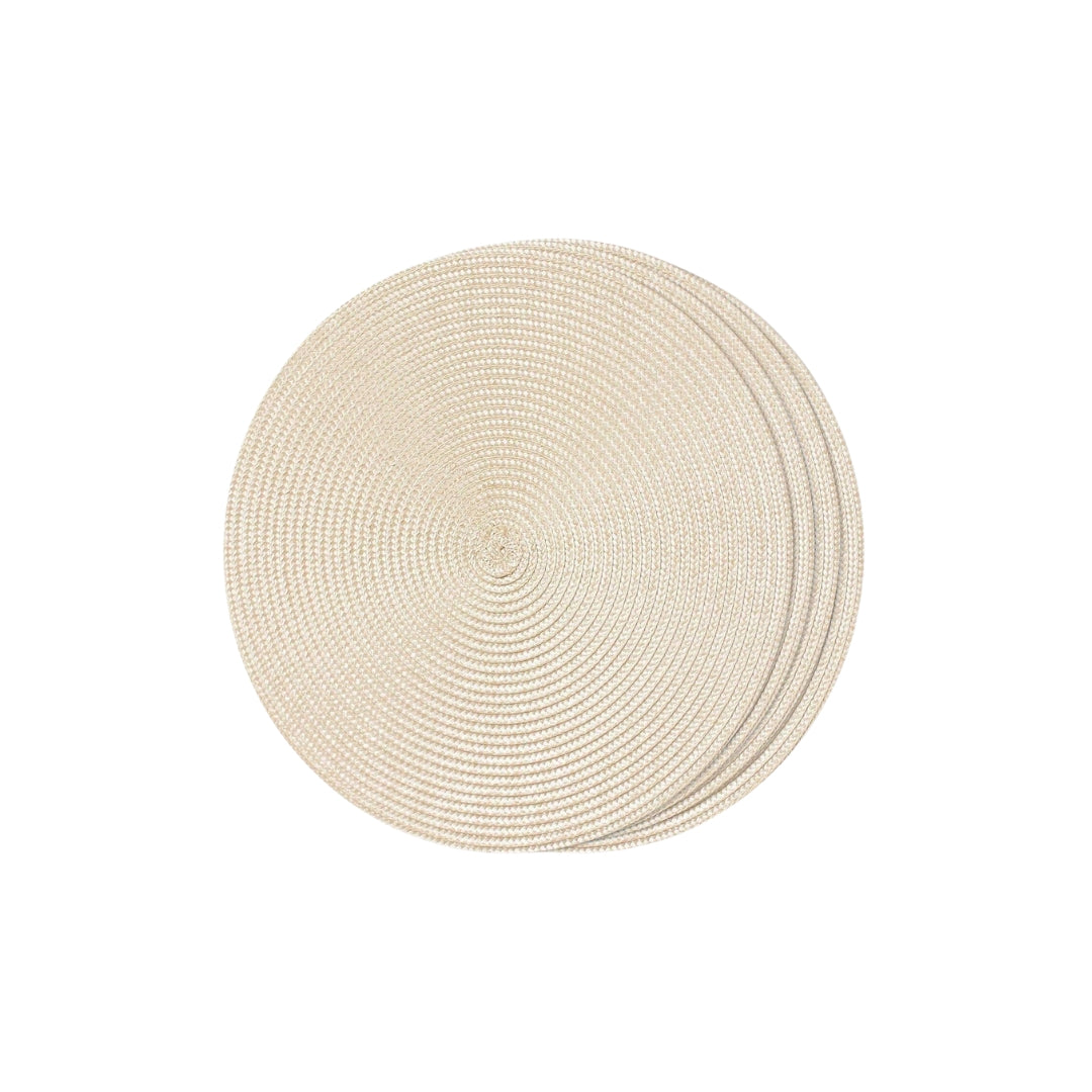 Beige Round Braided Placemat