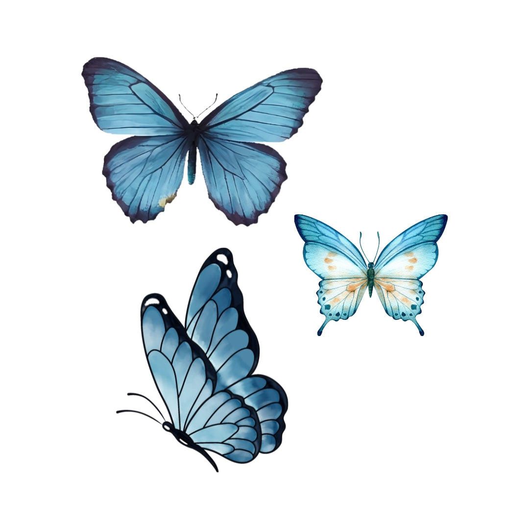 Butterfly Series Blue – Assorted (10cm to 30cm, Set of 3)