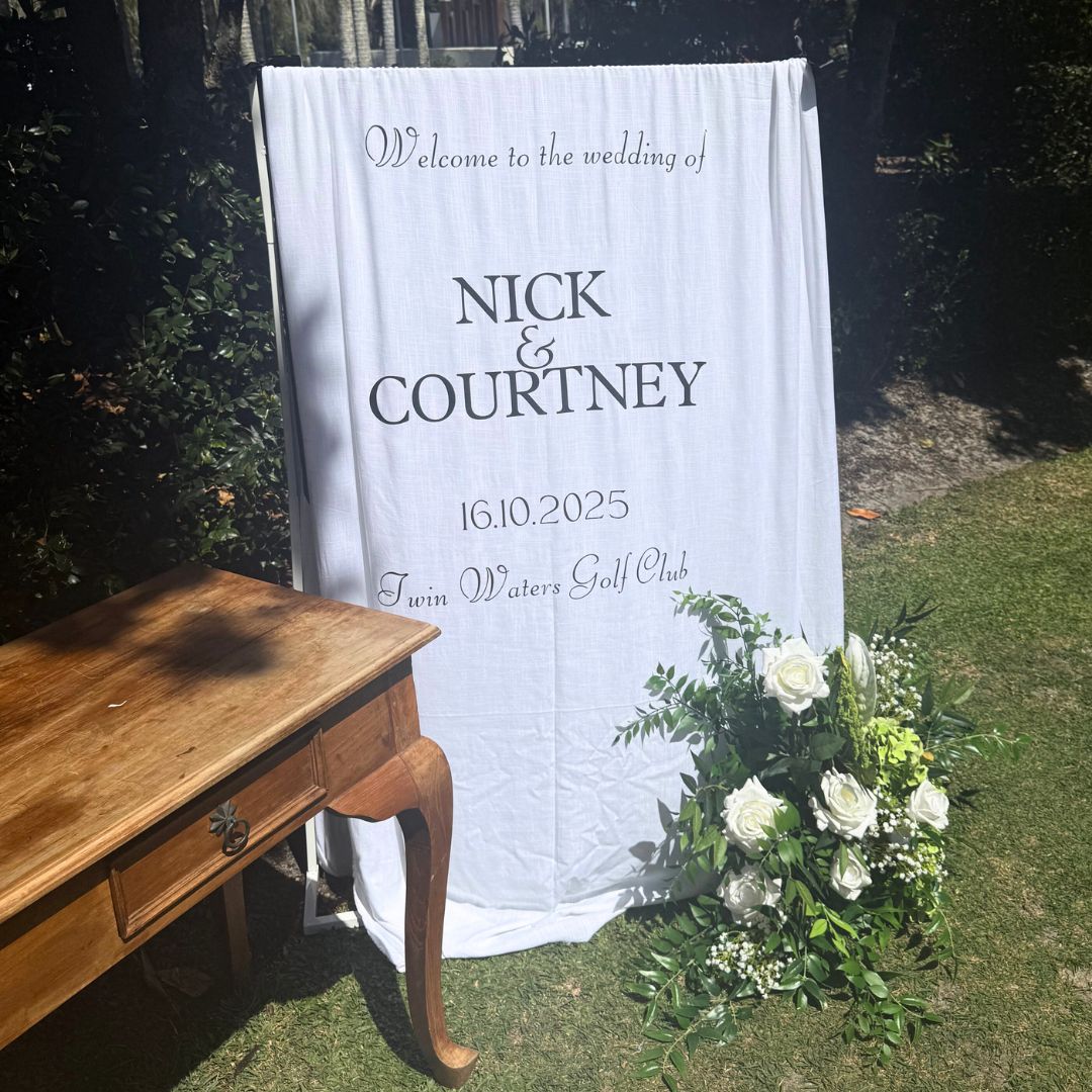 Linen & Floral Sign Package