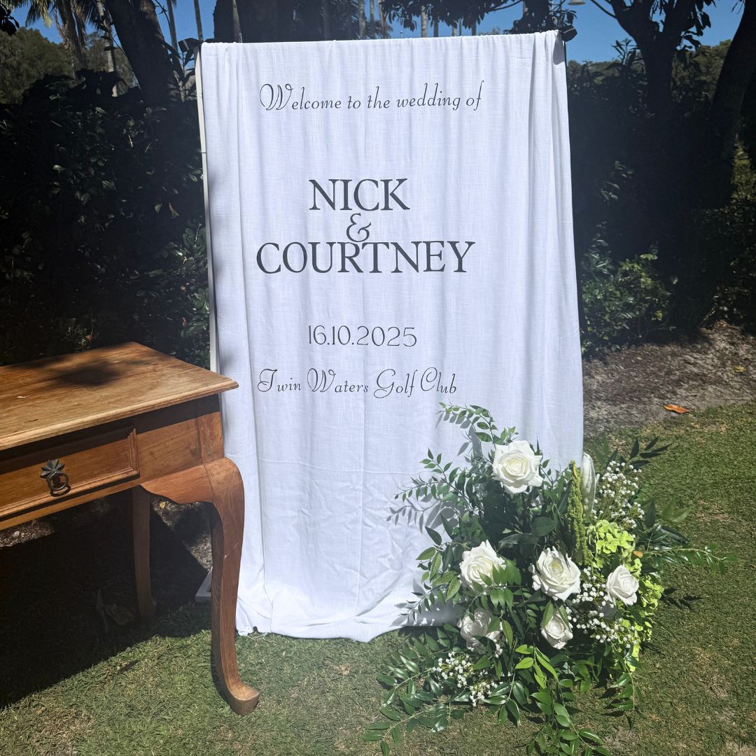 Linen & Floral Sign Package