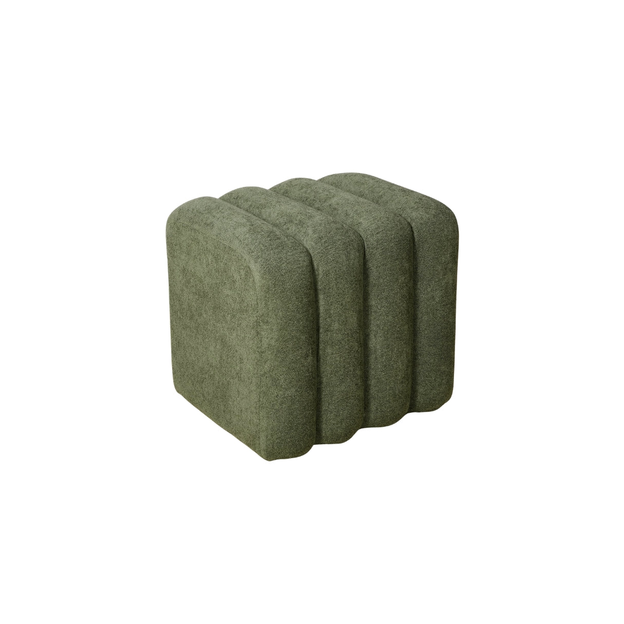 Green Ribbed Ottoman