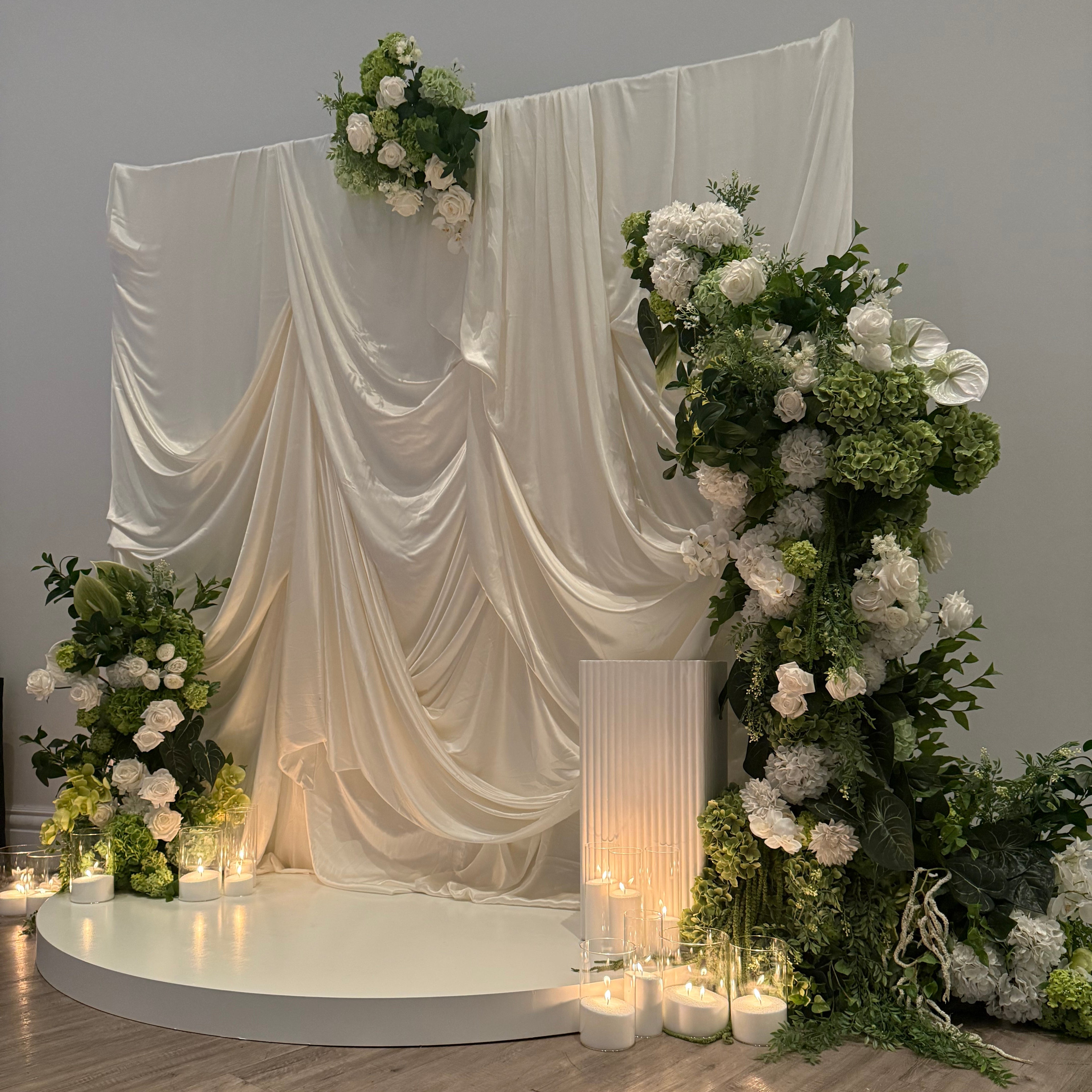 Custom Satin Drapery Backdrop
