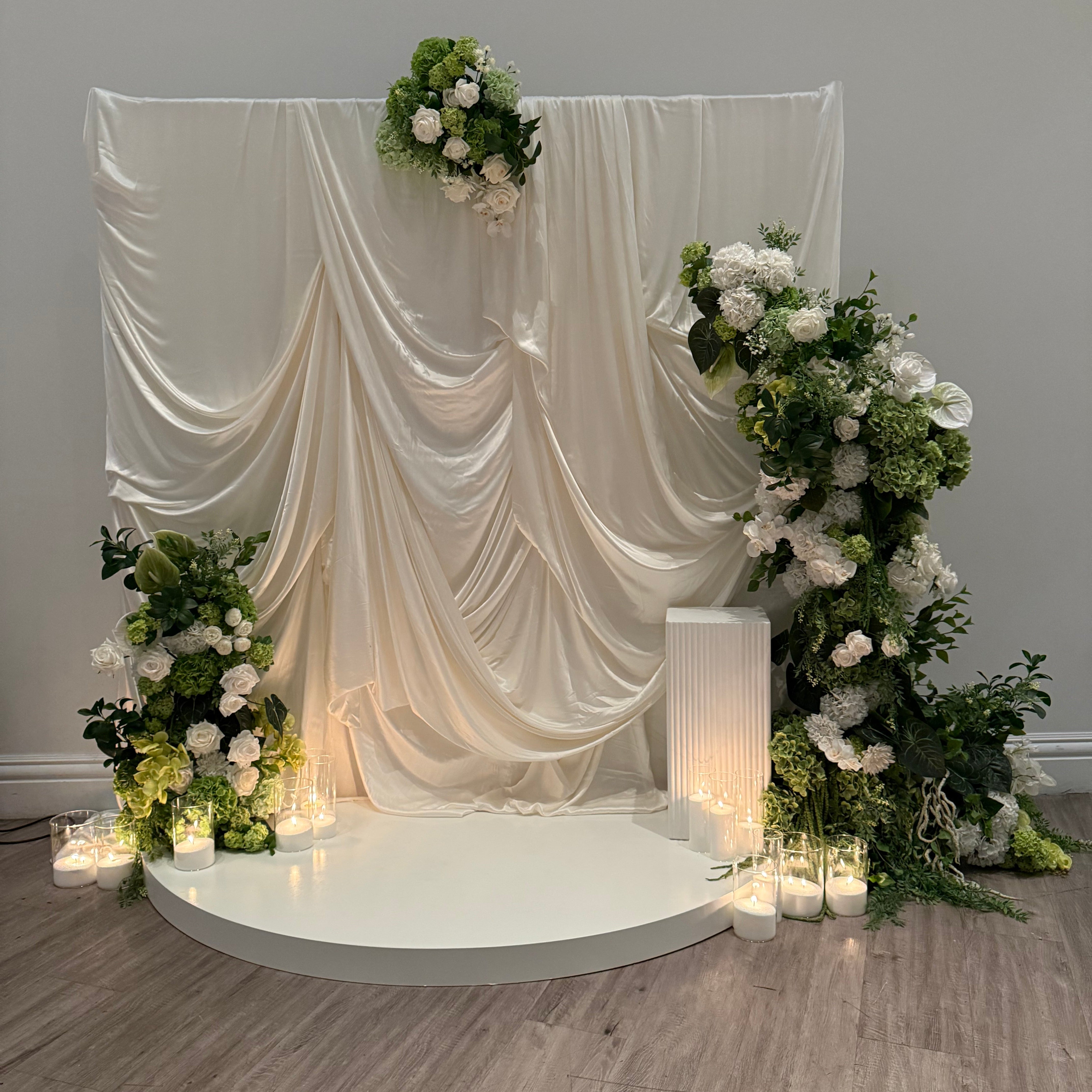 Custom Satin Drapery Backdrop