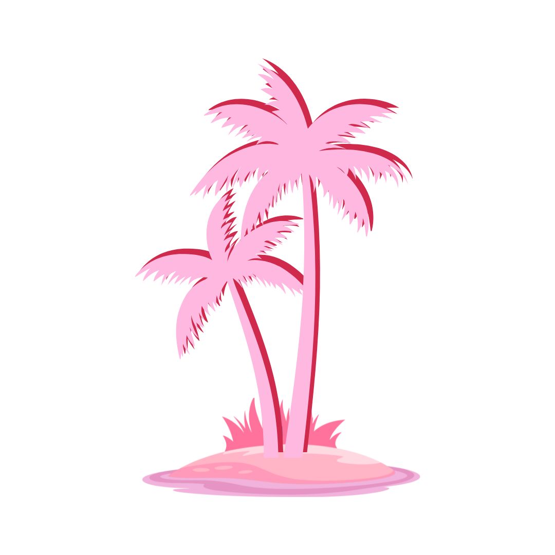 Pink Palm Tree Duo – 150cm