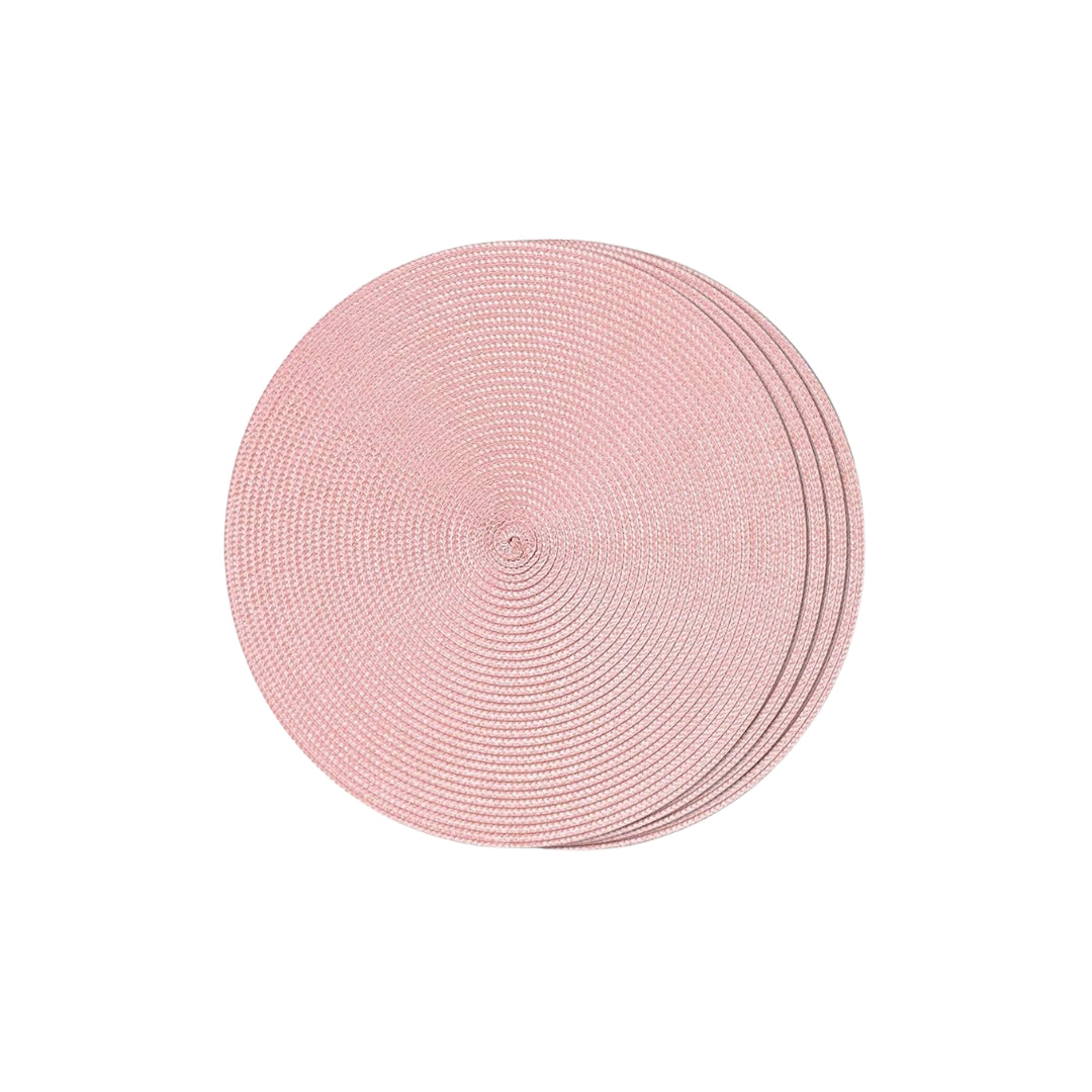 Pink Round Braided Placemat