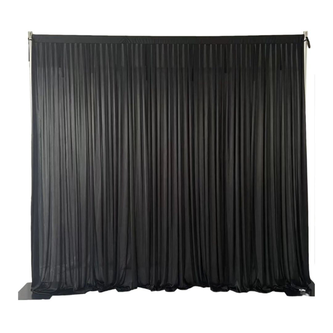Silk Satin Drapery Backdrop – Black (6 × 3m)
