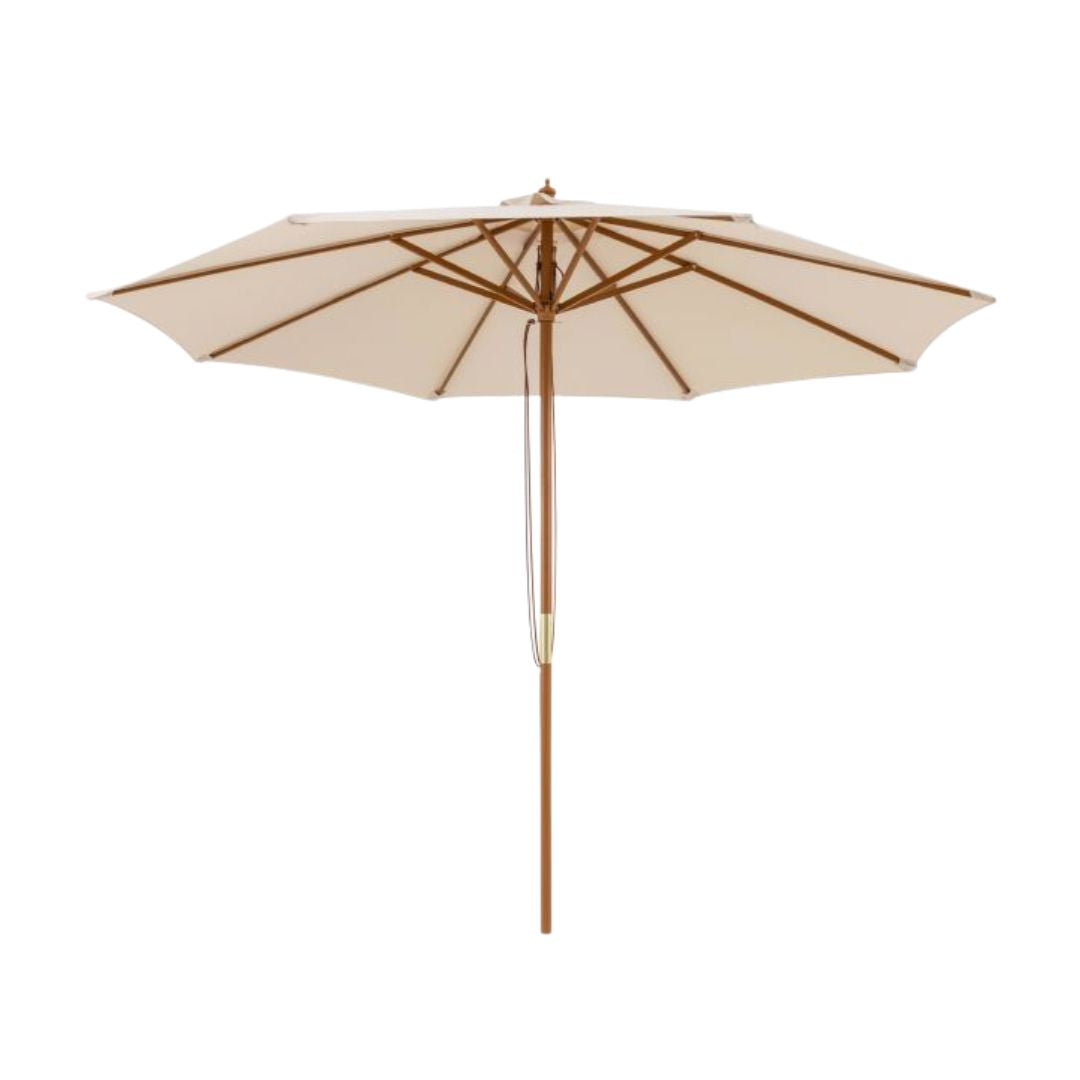2.6m Market Umbrella with Concrete Base – Beige