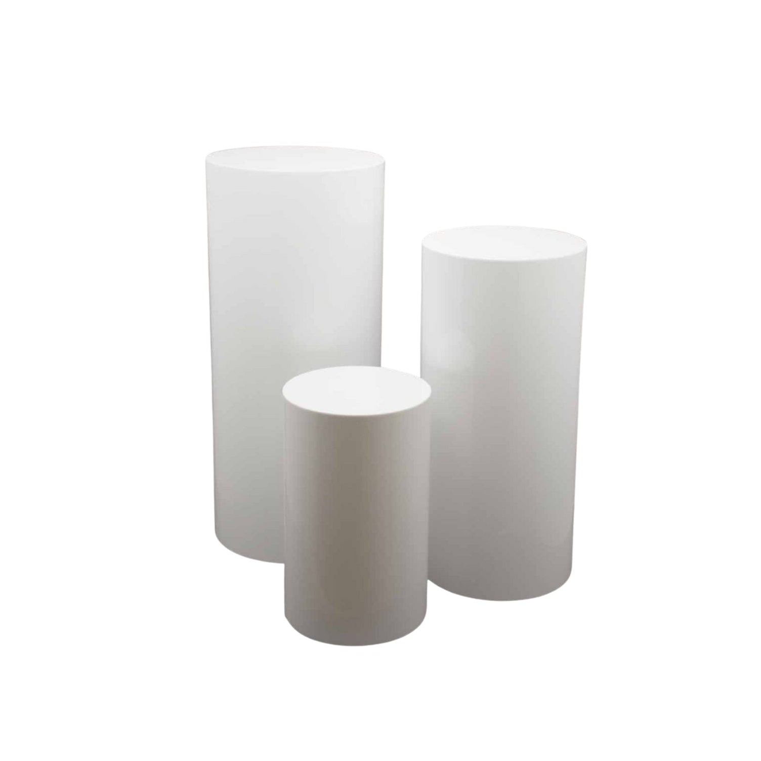 Round White Metal Plinth