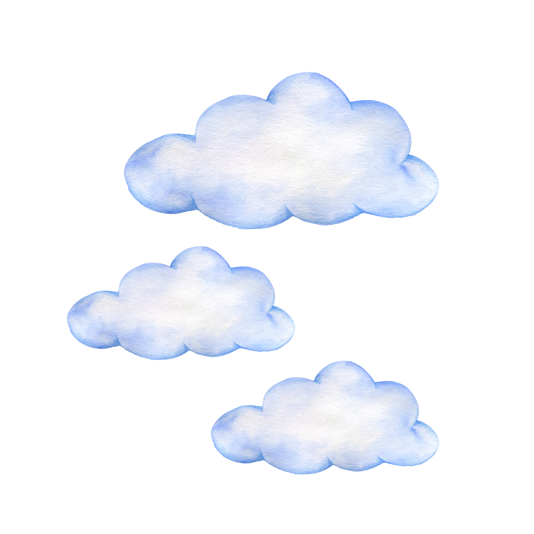 Set of 3 x Cloud Cutouts - 50, 40, 30cm Hanging