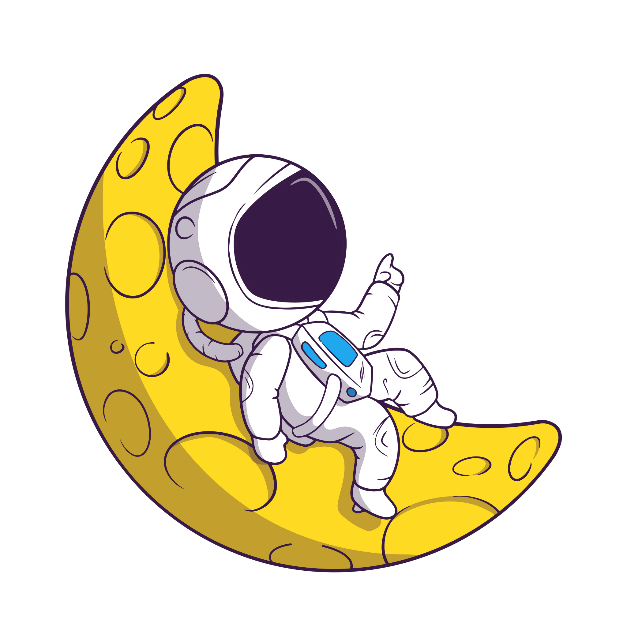 Moon and Spaceman - 120cm Hanging