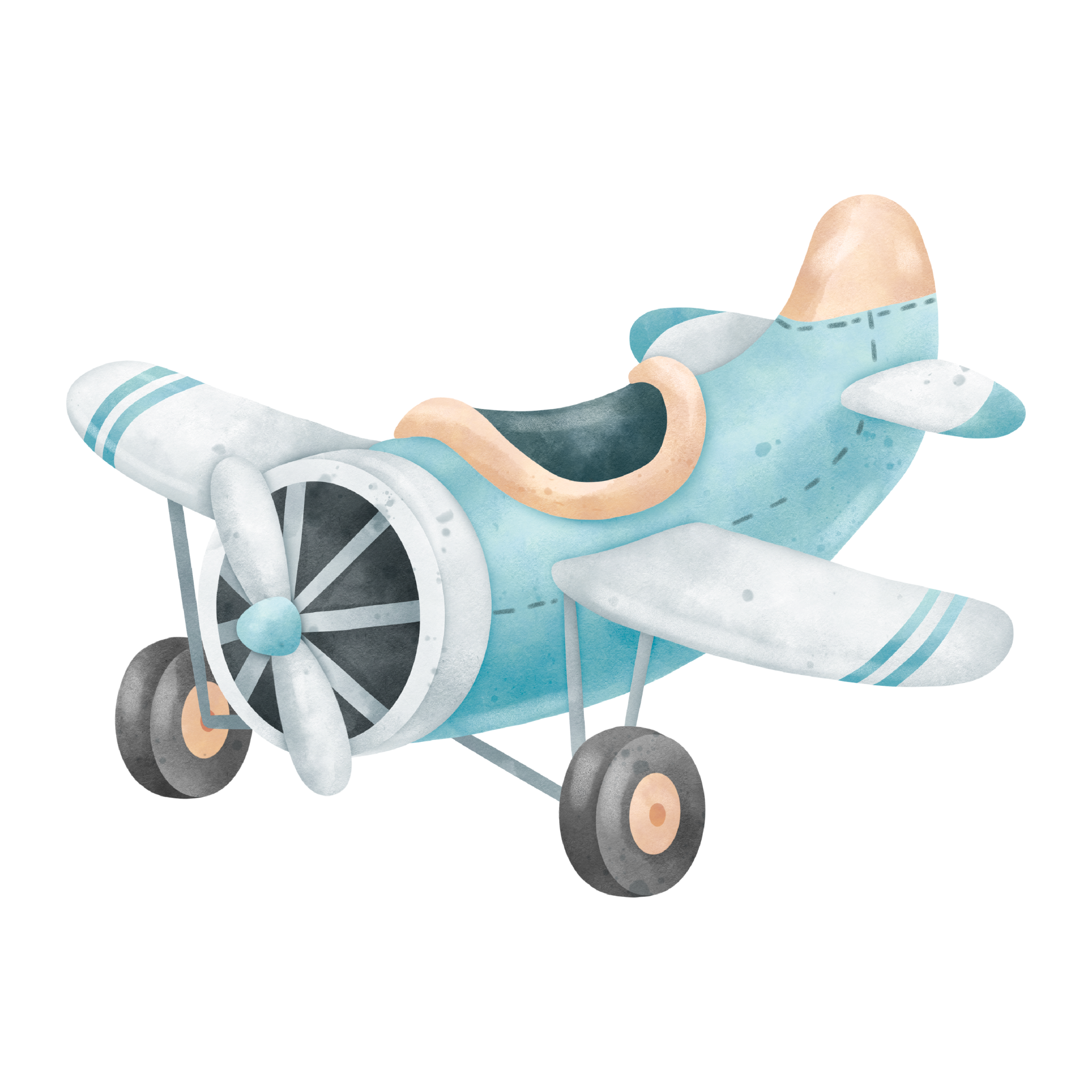 Vintage Blue Plane - Flying - 110cm
