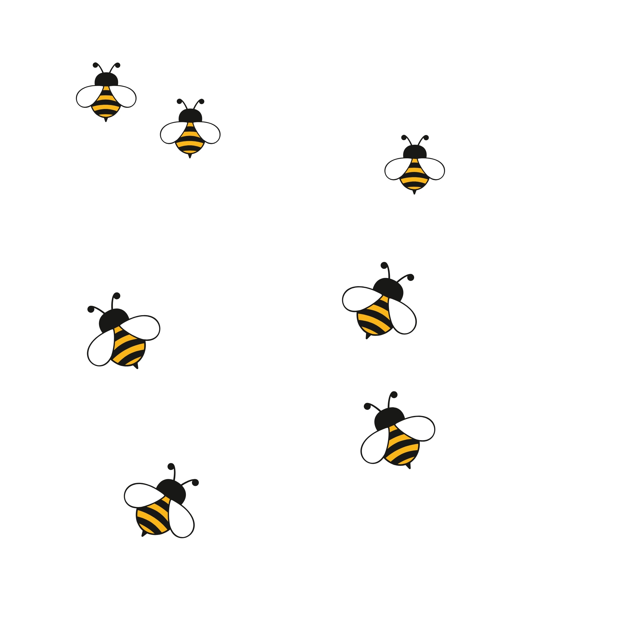 Winnie The Pooh - Bee Set (7 small bees) - 5-10cm