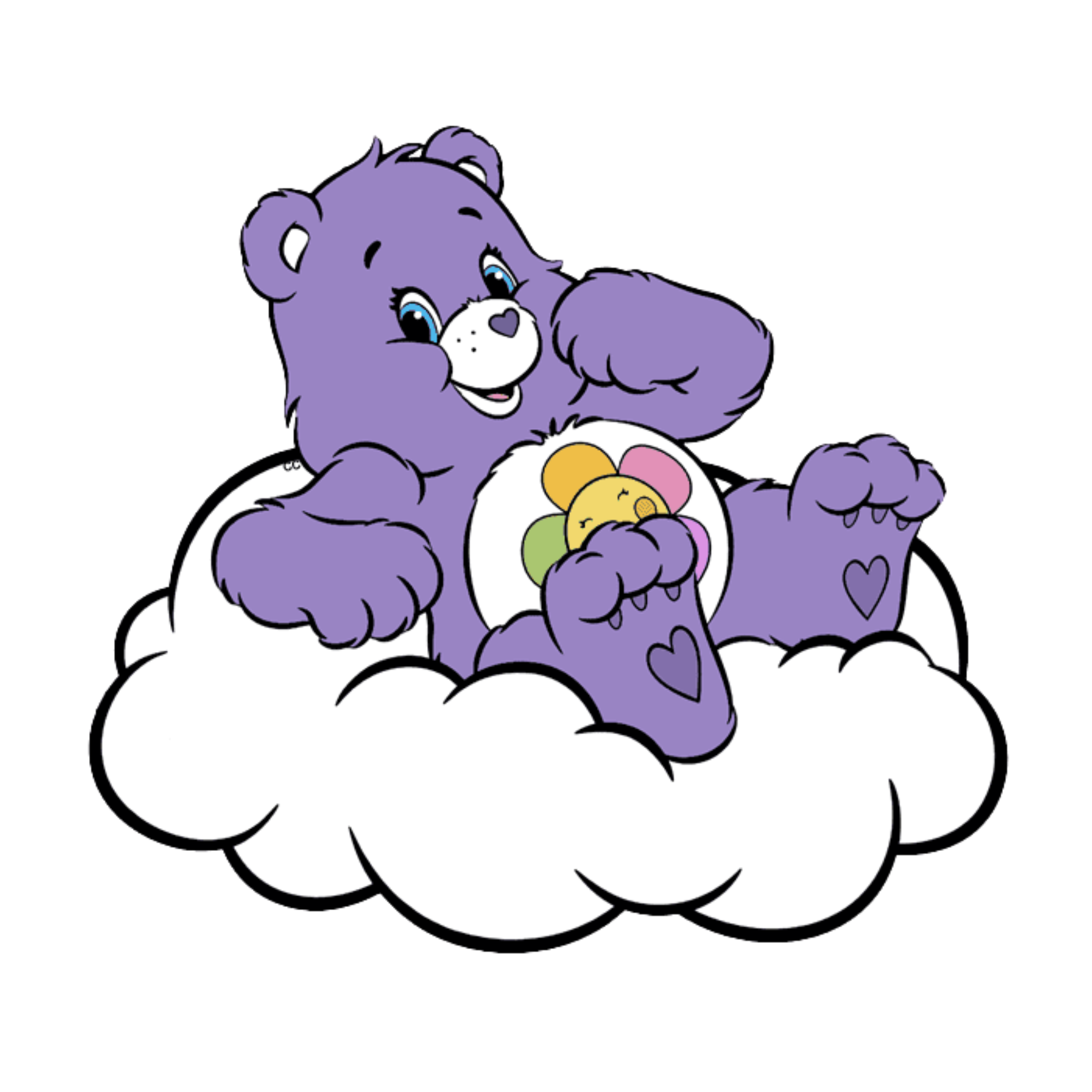 Carebears - Purple Bear Laying on Cloud - 100cm