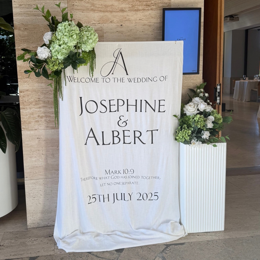 Linen & Floral Sign Package