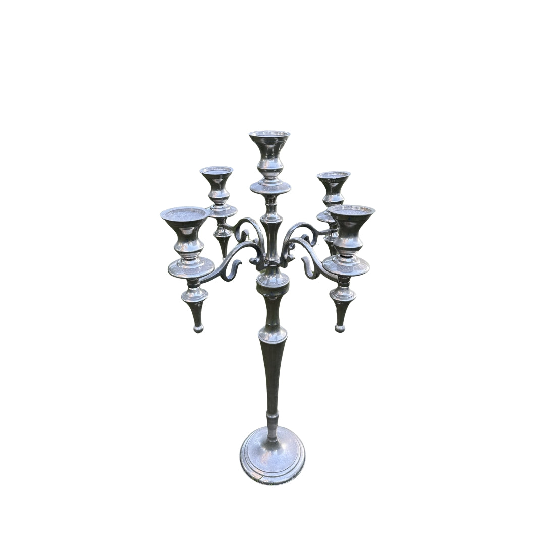 Antique Silver 5 Arm Candelabra – 1m