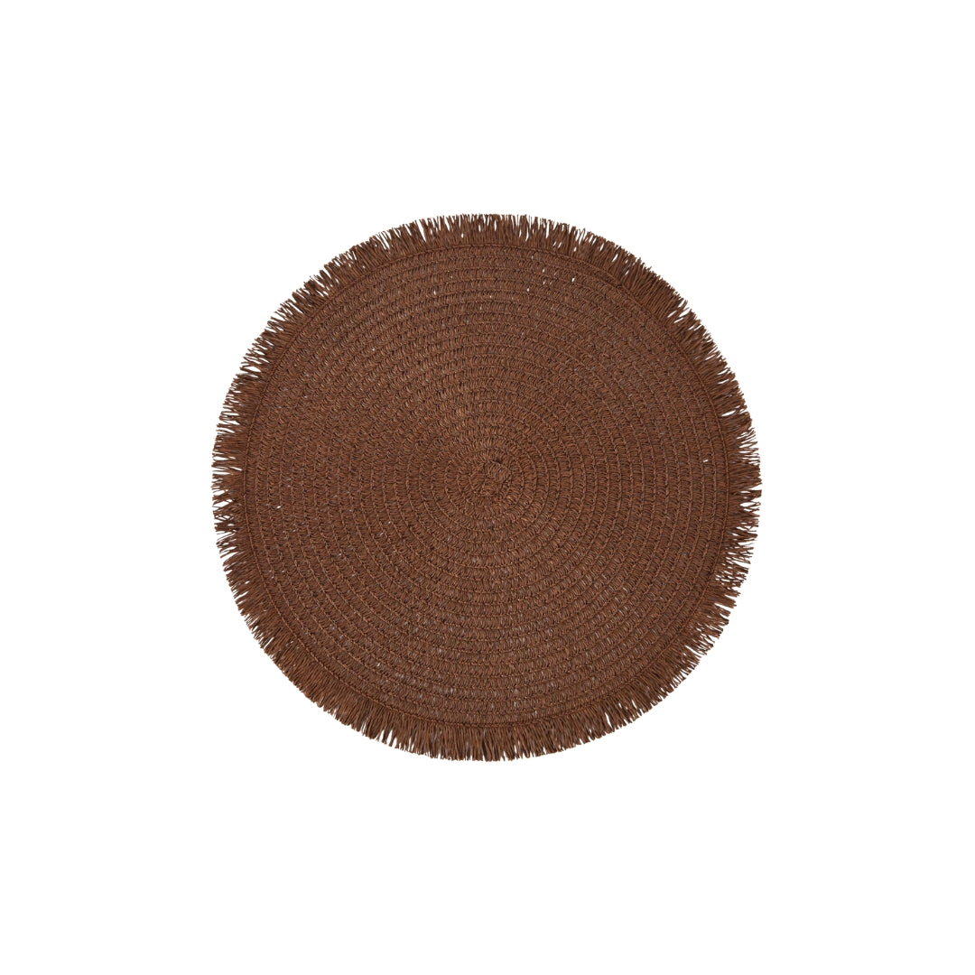 Chocolate Round Woven Placemat