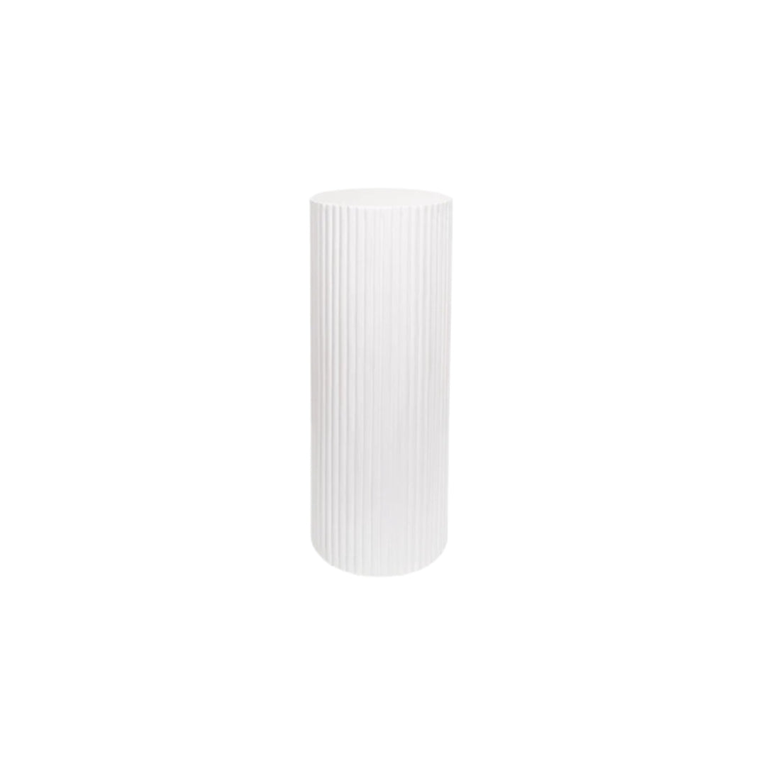 Round White Ripple Plinth – 90cm