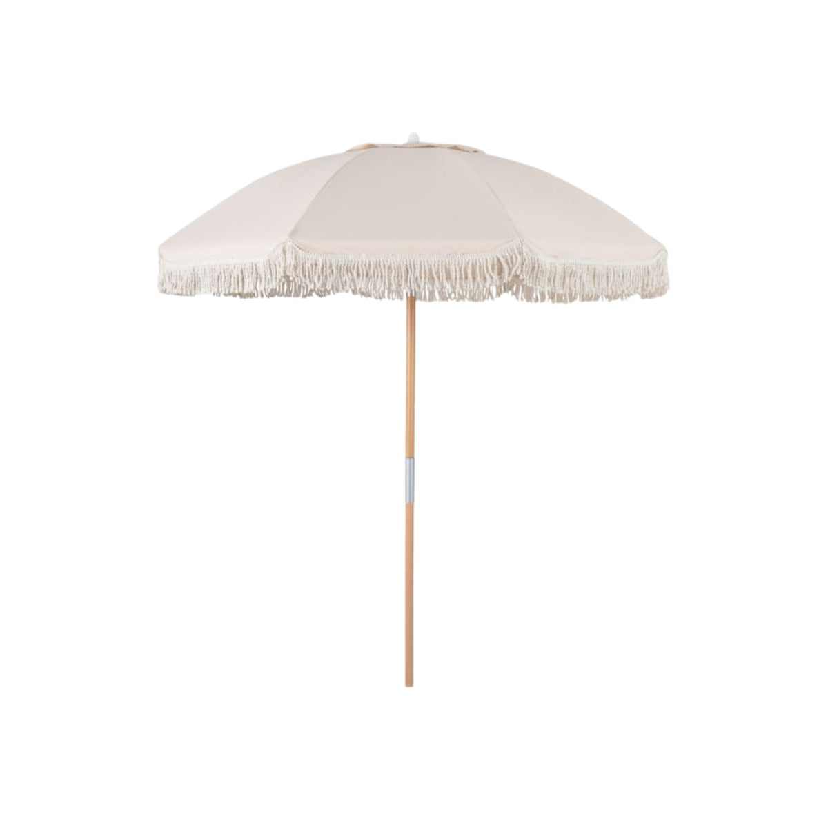 2.2m Tasseled Beige Umbrella - with Concrete Base