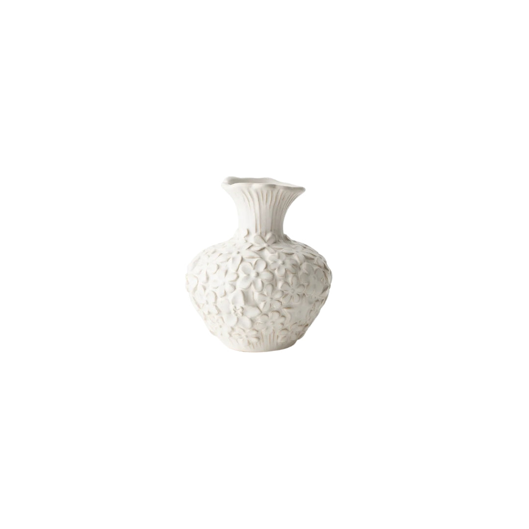 White Flower Textured Vase